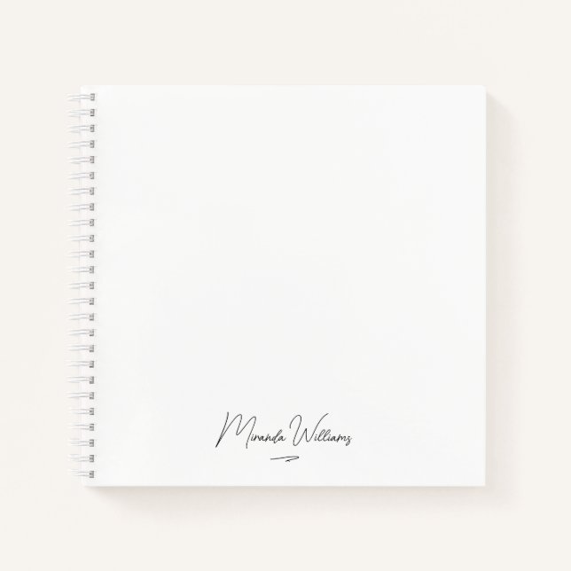 Minimalist Elegant Handwritten Custom Name  Notebook (Front)