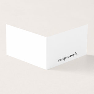 Minimalist Elegant Handwritten Script Simple Plain Business Card