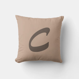 Minimalist Elegant Initial Letter Monogram Cushion