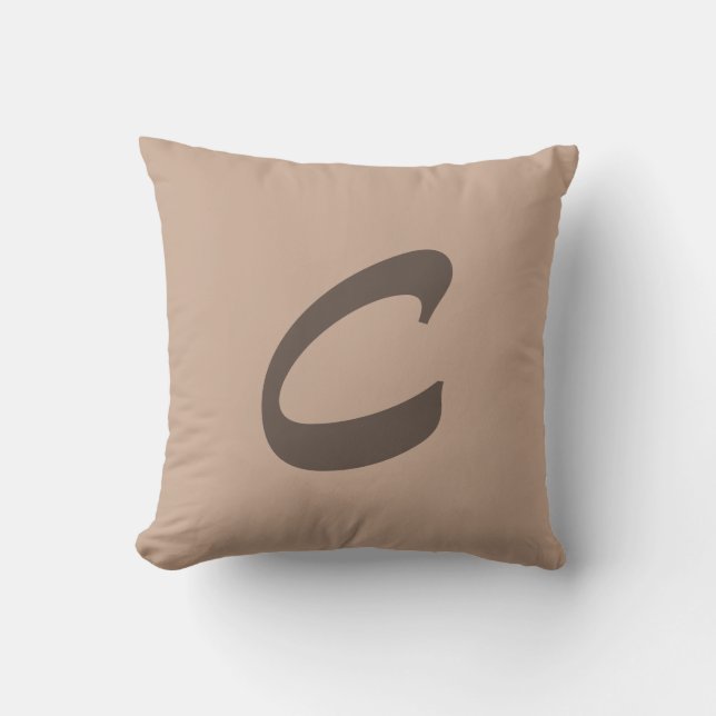 Minimalist Elegant Initial Letter Monogram Cushion (Front)