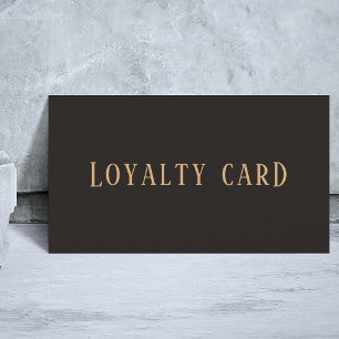 Minimalist Elegant Ivory Black Golden Beauty Loyalty Card