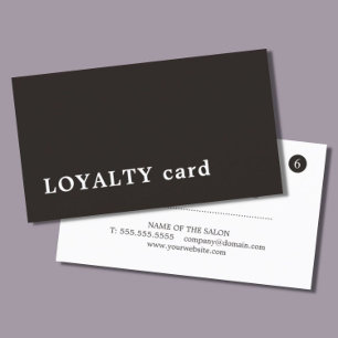 Minimalist Elegant Ivory Black White Beauty Loyalty Card