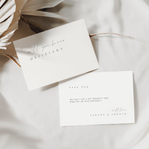 Minimalist Elegant Ivory Officiant Proposal Card