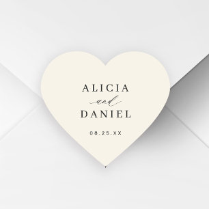 Minimalist elegant ivory wedding favour label
