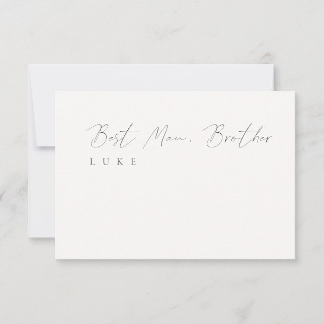 Minimalist Elegant Ivory Wedding Message Card (Front)