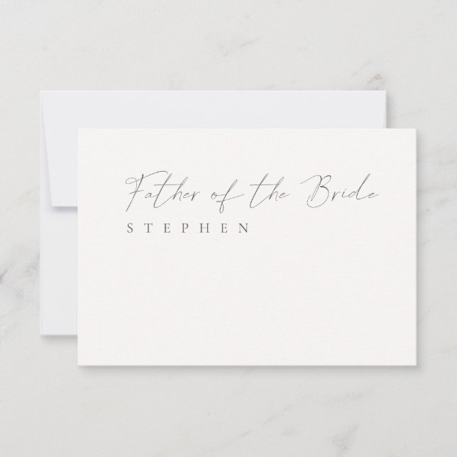Minimalist Elegant Ivory Wedding Message Card (Front)