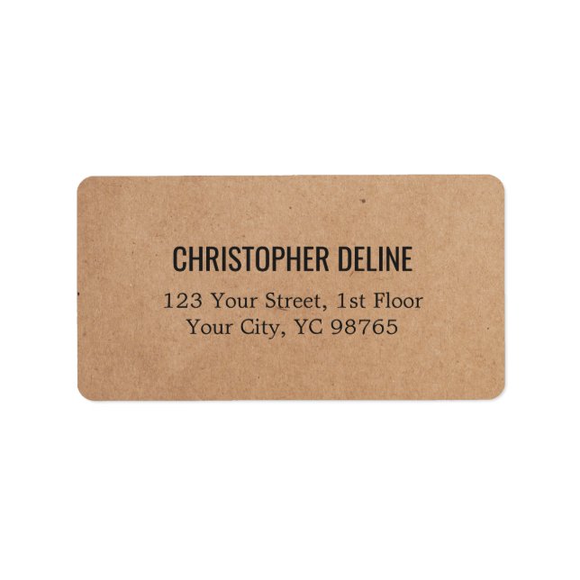 Minimalist Elegant Kraft Paper Label (Front)