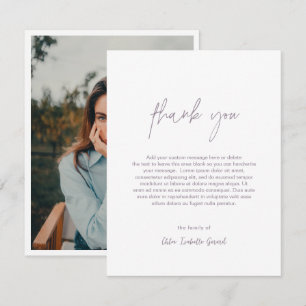 Minimalist Elegant Lavender Fog Modern Funeral Thank You Card