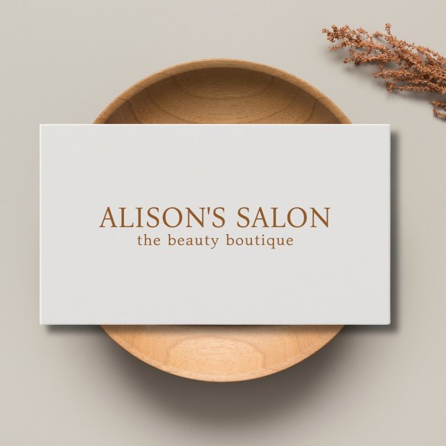 Minimalist Elegant Light Beige Brown Beauty Bold Business Card (Creator Uploaded)