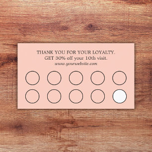 Minimalist Elegant Light Pastel 10 Salon Loyalty Card
