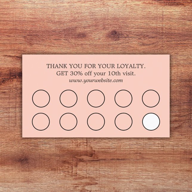 Minimalist Elegant Light Pastel 10 Salon Loyalty Card (Creator Uploaded)