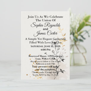 Minimalist Elegant Line Art Design Wedding Invitation