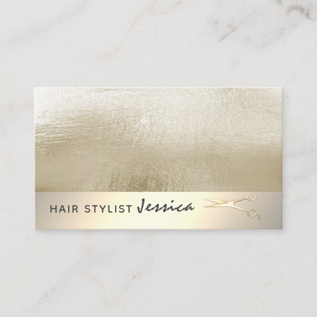Minimalist elegant luxury simple gold foil business card (Front)