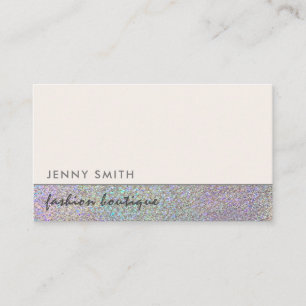 Minimalist elegant luxury simple hologram glittery business card