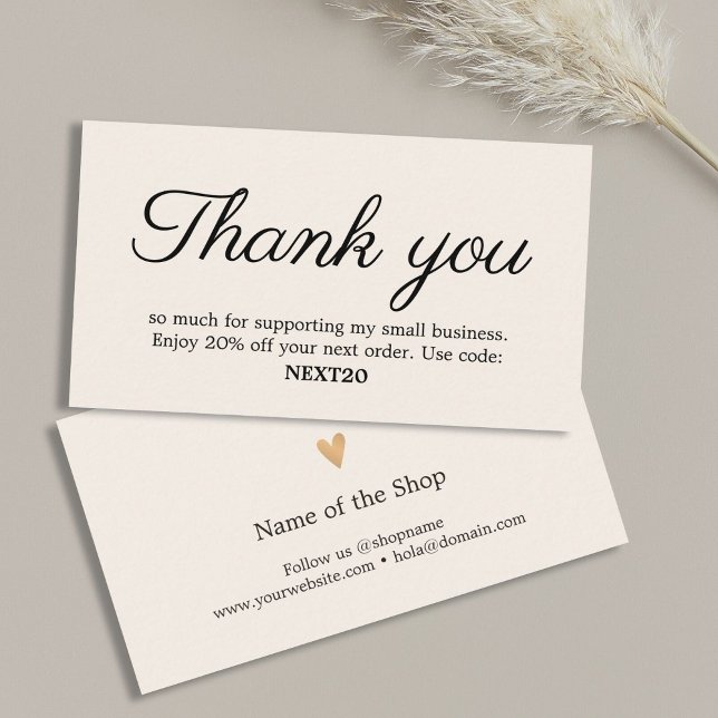 Minimalist Elegant Luxury White Shop Coupon Thank (Creator Uploaded)