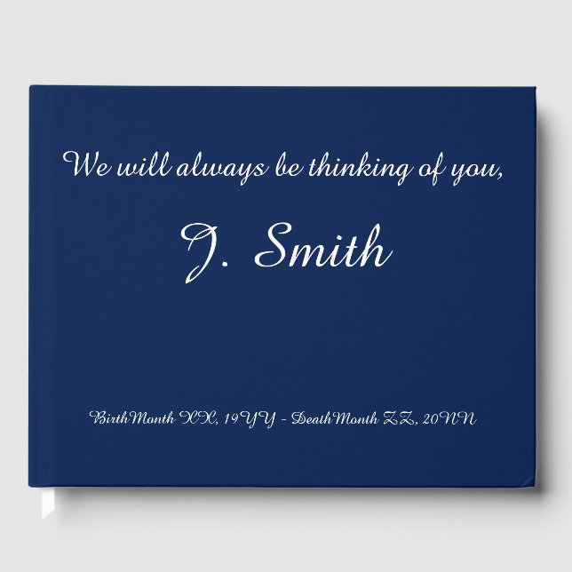 Minimalist & Elegant Memorial Guestbook (Front)