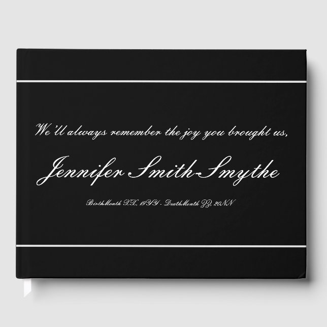 Minimalist, Elegant Memories Guestbook (Front)