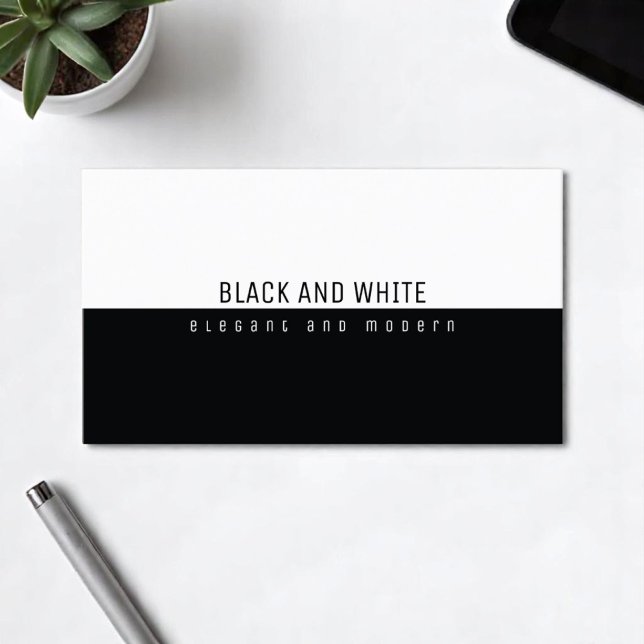 Minimalist elegant modern black and white business card (Creator Uploaded)