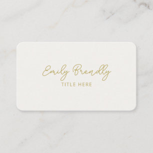Minimalist Elegant Modern Gold Ivory Business Card