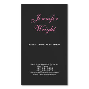 Minimalist elegant modern grey pink feminine 	Magnetic business card