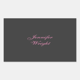Minimalist elegant modern grey pink feminine rectangular sticker