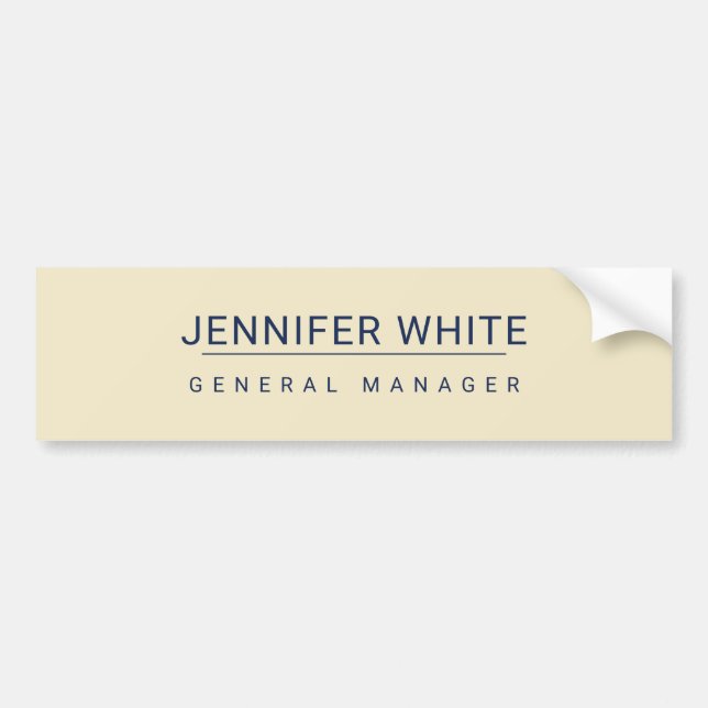Minimalist Elegant Modern Plain Bumper Sticker (Front)