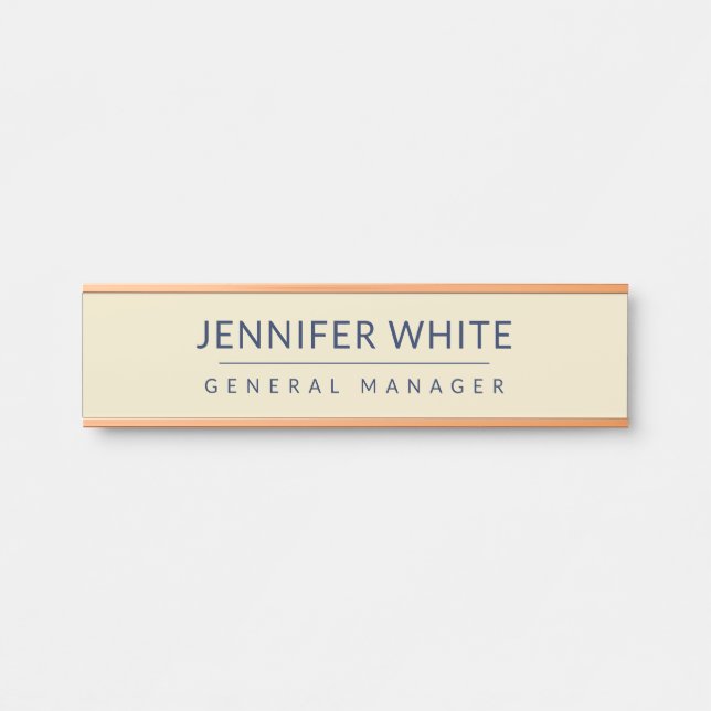 Minimalist Elegant Modern Plain Door Sign (Front)