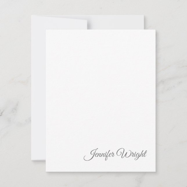 Minimalist elegant modern plain grey white card (Front)