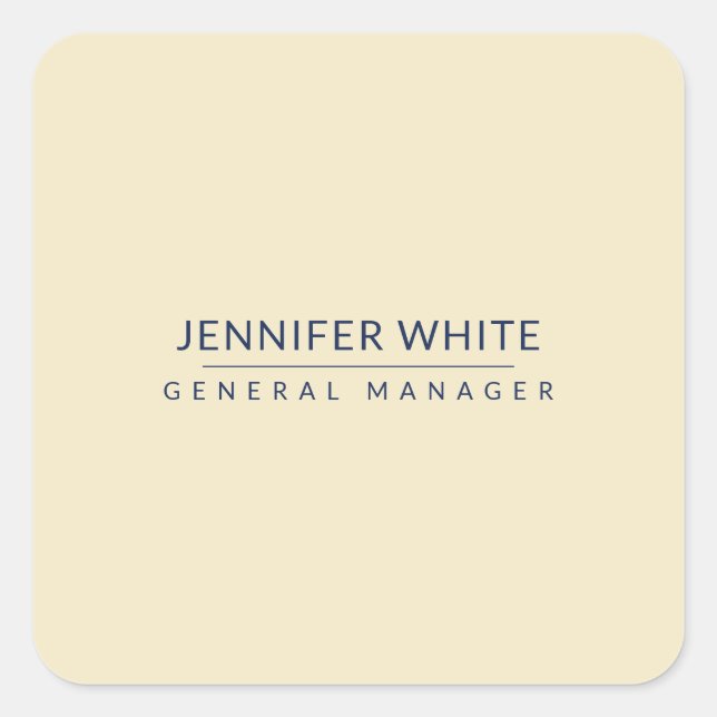 Minimalist Elegant Modern Plain Square Sticker (Front)