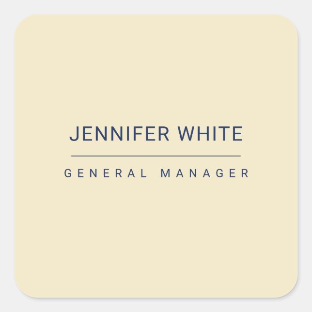 Minimalist Elegant Modern Plain Square Sticker (Front)