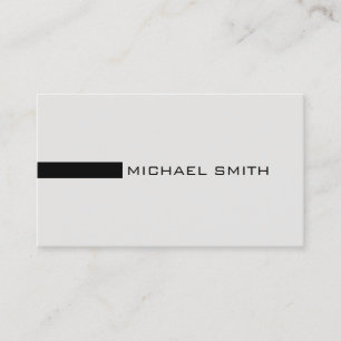 Minimalist Elegant Modern Platinum and Black Business Card