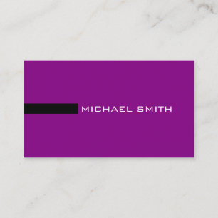 Minimalist Elegant Modern Purple and Black Business Card