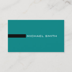 Minimalist Elegant Modern Teal and Black Business Card