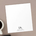 Minimalist Elegant Monogram Black Modern Stylish Notepad<br><div class="desc">The Custom Minimalist Elegant Monogram Black Modern Stylish Notepad design is a luxurious and sophisticated addition to your workspace.</div>