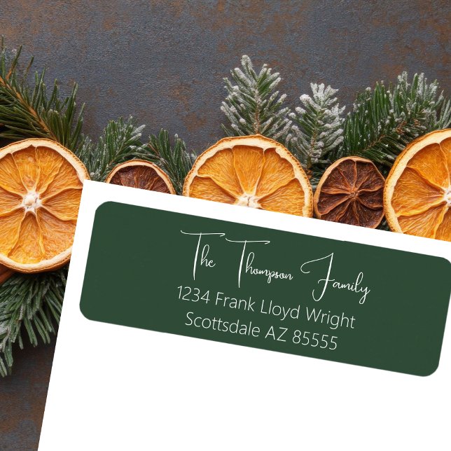  Minimalist Elegant Moss Script Return Address (Creator Uploaded)