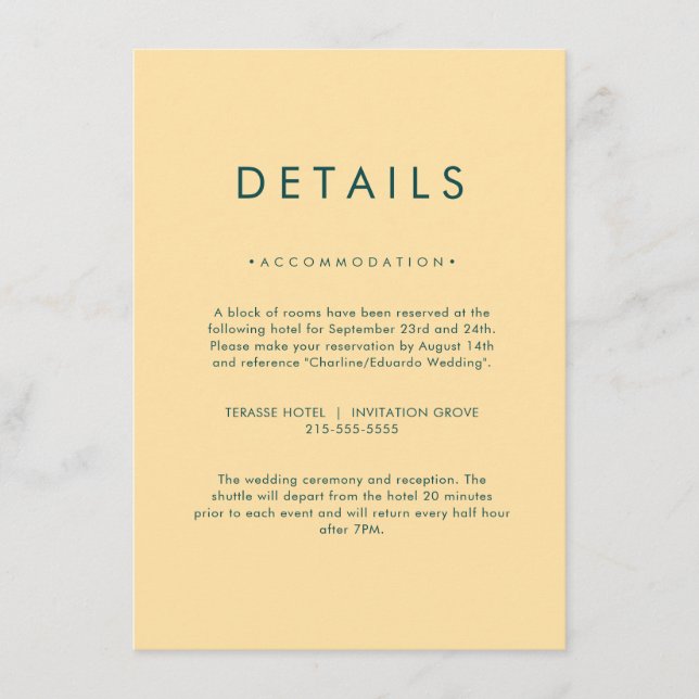 Minimalist Elegant Neutral Details Card (Front)