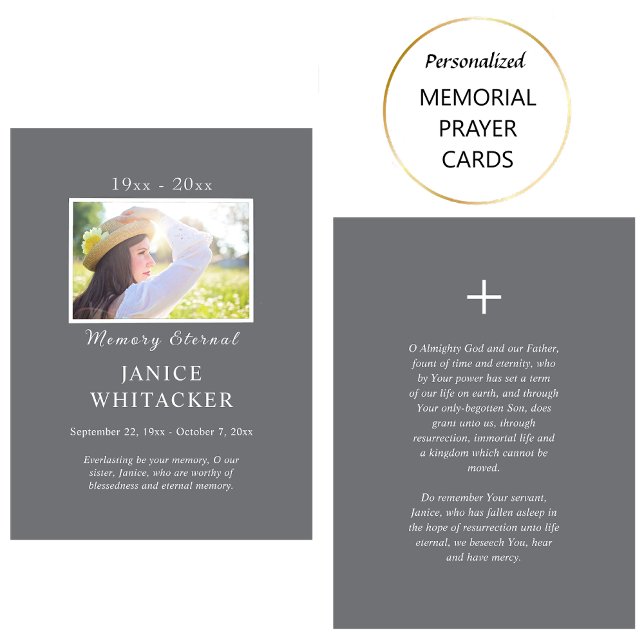 Minimalist Elegant Orthodox Funeral Prayer Card    (Creator Uploaded)