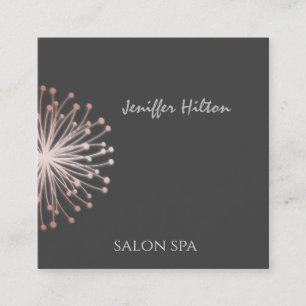 Minimalist elegant pale pink dandelion square business card