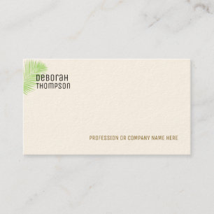 minimalist elegant palm leaf business card