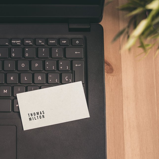 Minimalist Elegant Paper Texture Black Consultant Business Card (Creator Uploaded)