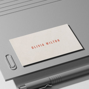Minimalist Elegant Paper Texture Red Consultant Business Card