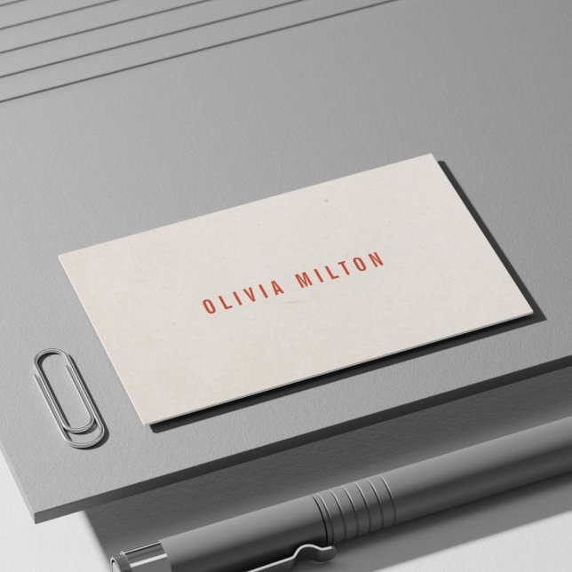 Minimalist Elegant Paper Texture Red Consultant Business Card (Creator Uploaded)