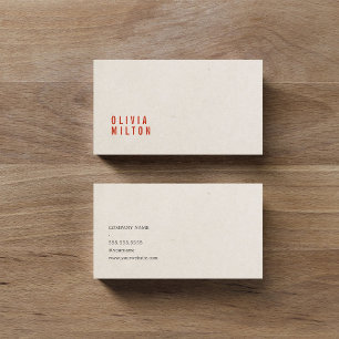 Minimalist Elegant Paper Texture Red Consultant Business Card