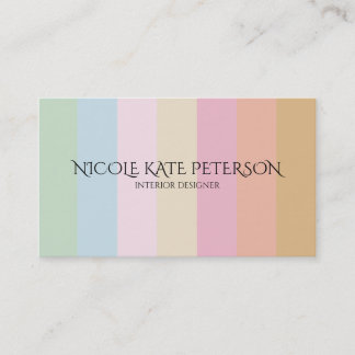 Minimalist Elegant Pastel Colours Interior Designe Business Card