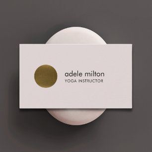 Minimalist Elegant Pastel Faux Copper Circle Yoga Business Card