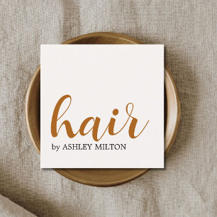 Minimalist Elegant Pastel Hair Salon Square Business Card