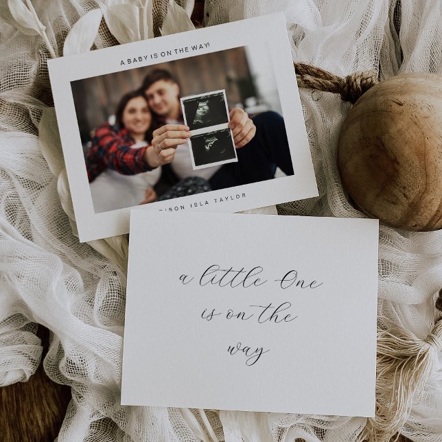 Minimalist Elegant Photo Baby Announcement Card (Creator Uploaded)
