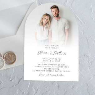 Minimalist Elegant Photo Overlay Wedding Acrylic Invitations
