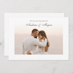 Minimalist elegant photo wedding invitation