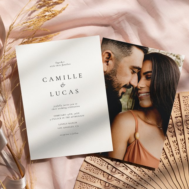 Minimalist Elegant Photo Wedding Invitation (Creator Uploaded)